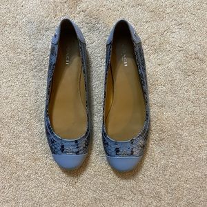 🦋Coach Authentic Clementine Chelsea Blue Snakeskin Print Ballet Flats🦋